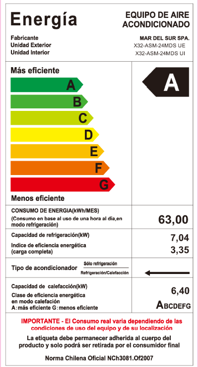 Aire Acondicionado X32 con WIFI Inverter VESTA 24000BTU R32 40 a 50m2