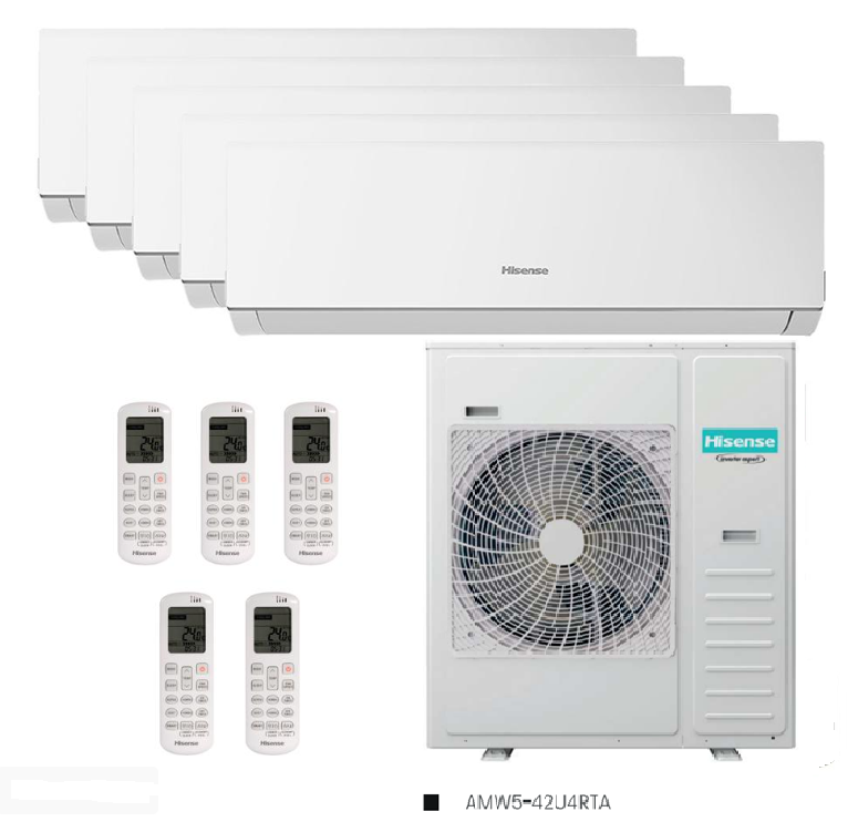 Aire Acondicionado Multisplit Hisense 2x9000+2x12000+18000  BTU R32 CON WIFI