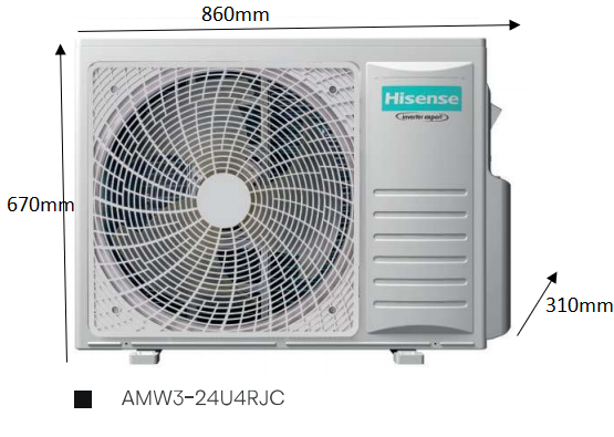 Aire Acondicionado Multisplit Hisense 3 unidades de 9000 BTU R32 CON WIFI