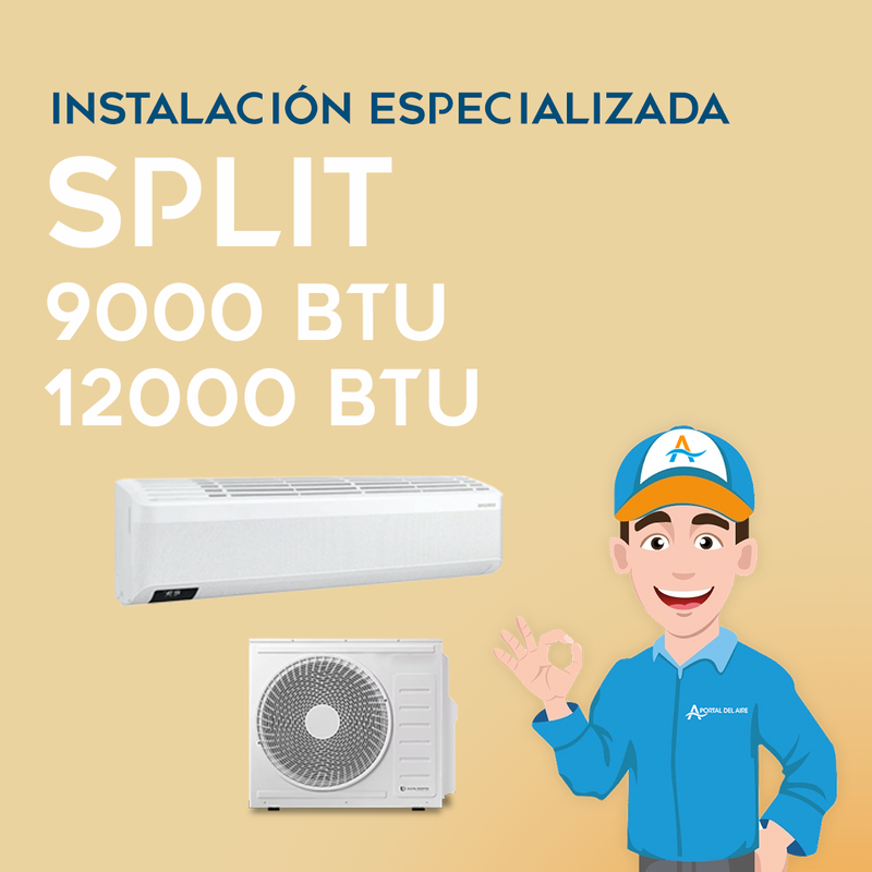 Instalación Especializada Portal del Aire equipos split 9000 y 12000BTU